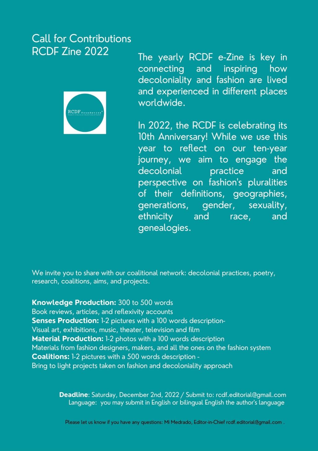 Call for Contributions